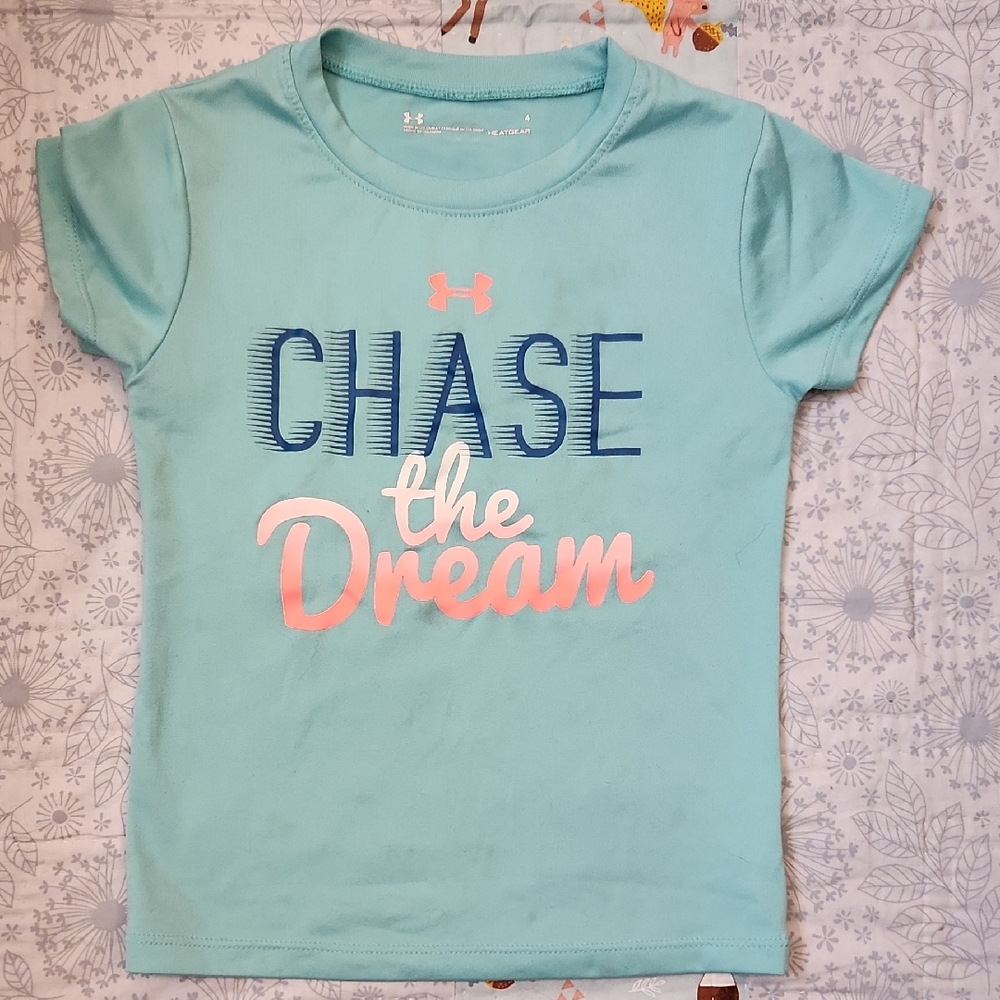 Under Armour Kids' Aqua and Coral Tee
